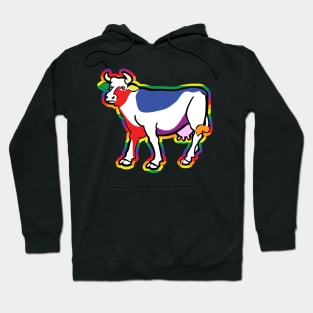 Gay pride happy positive cow Hoodie